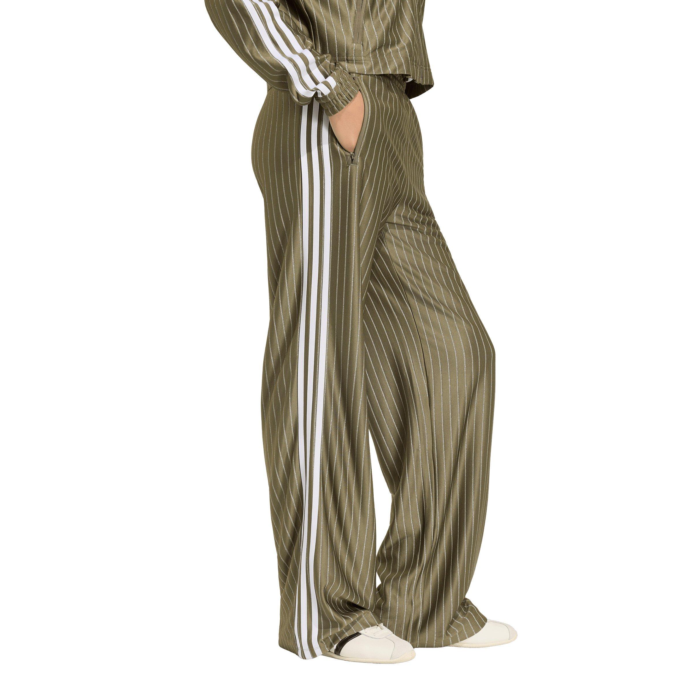 adidas Originals Women's Firebird Pinstripe Track Pants - Brown/Silver - BROWN/SILVER